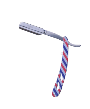 موس حلاقة هينبور ايطالي ستانلس 3 قطع باربر ملون710BR